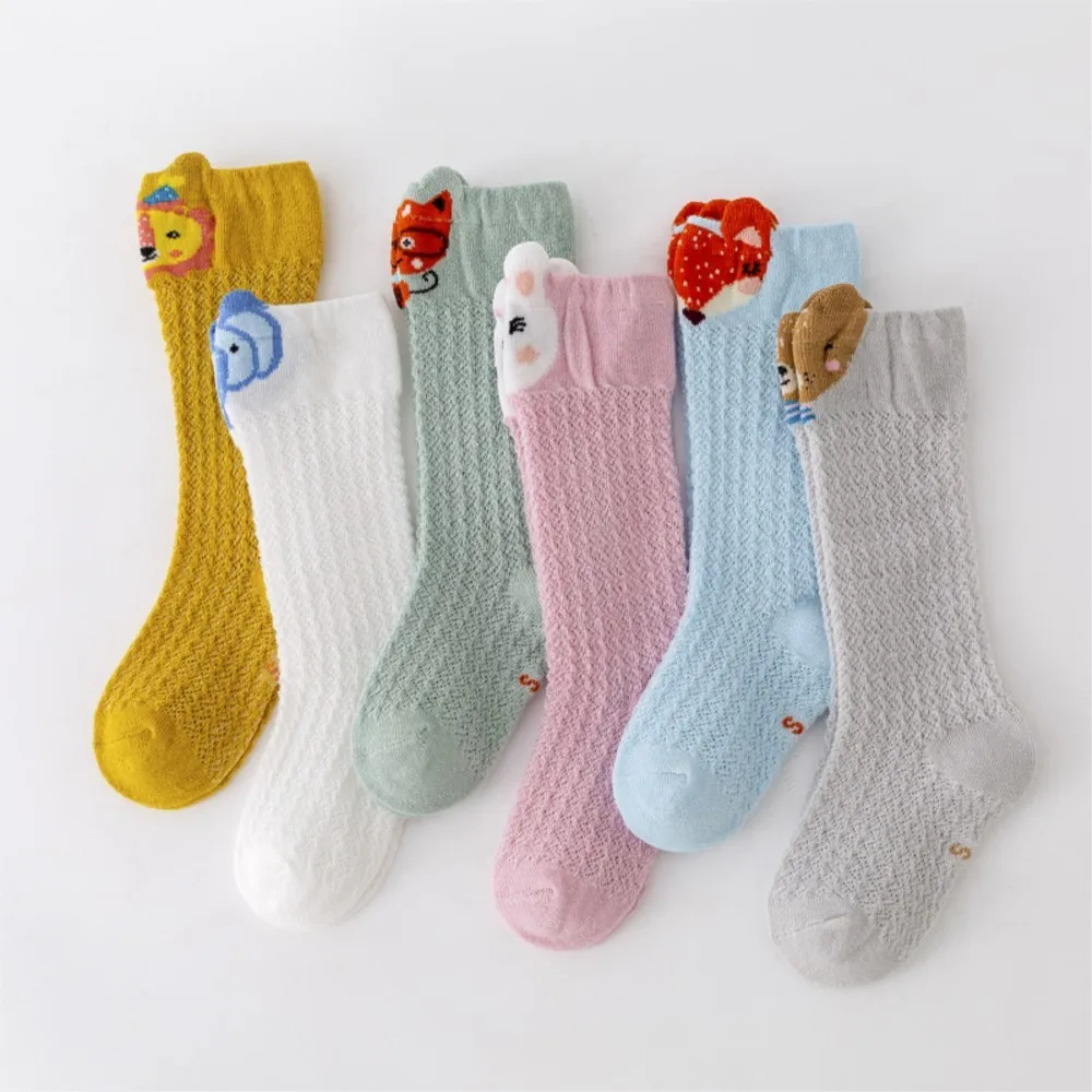 Baby socks cotton stockings children summer fishnet stockings toddler knee high sock thin cartoon baby mosquito net sock