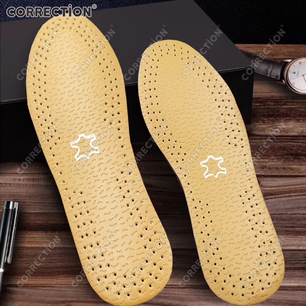 Ultra Thin Breathable Leather Latex Sports Insole Deodorant Large Size 36-46 Flat Feet Lightweight Orthotic Soles Shoes Insoles