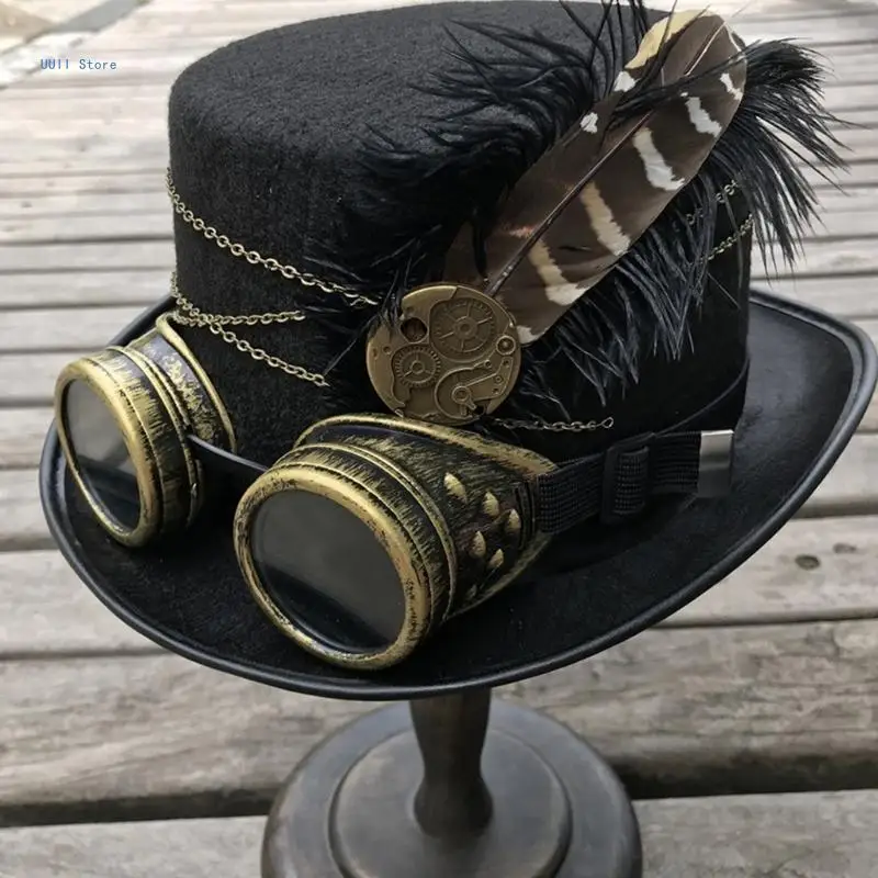 Steampunk Hat Vintage Top Hat Men Women Hat Carnivals Party Costume Accessories