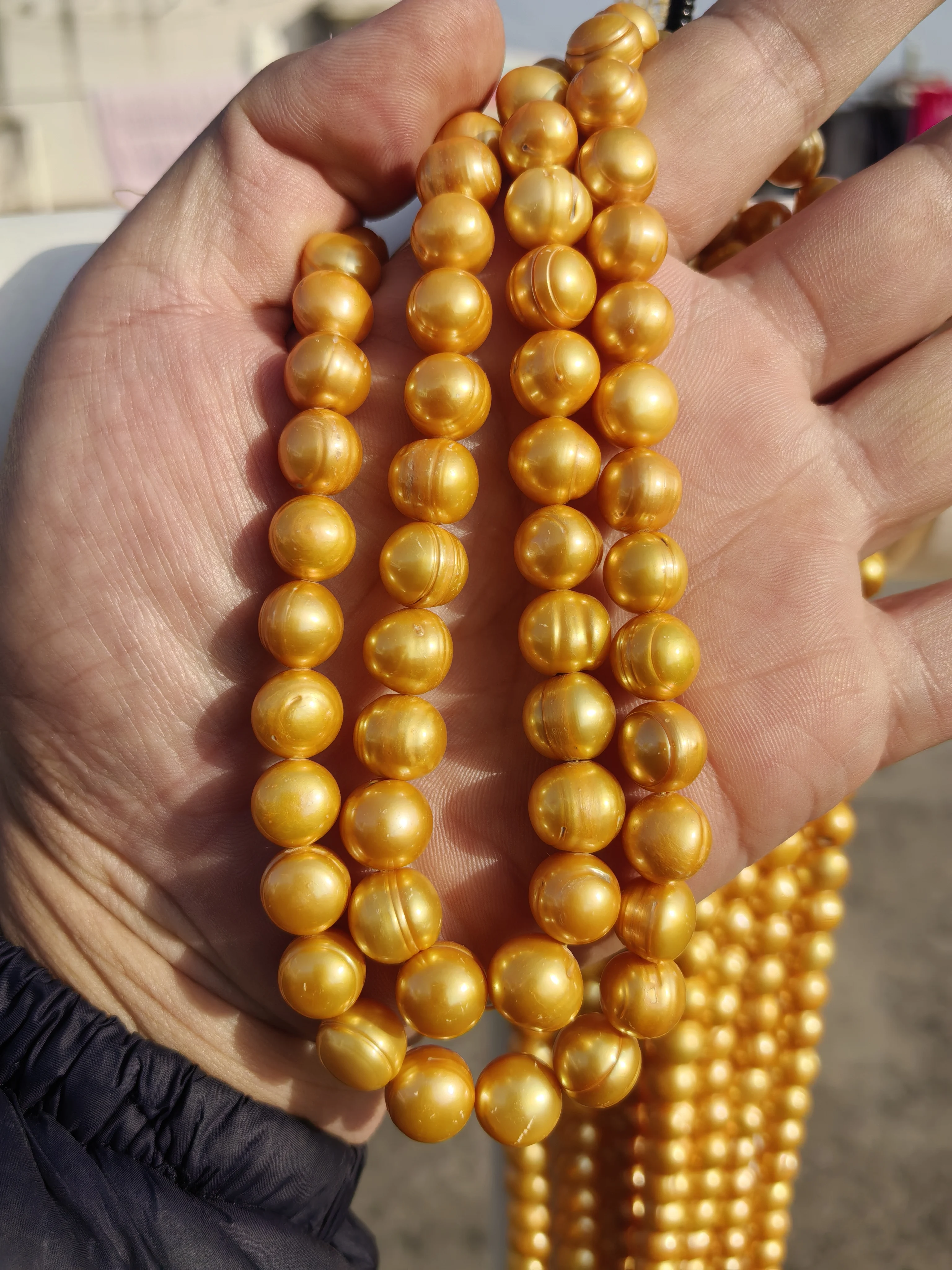 Hot selling pearl AAA+12-13mm natural South Sea Baroque pearl necklace, 14k gold, 16-36 inch, real-life shooting