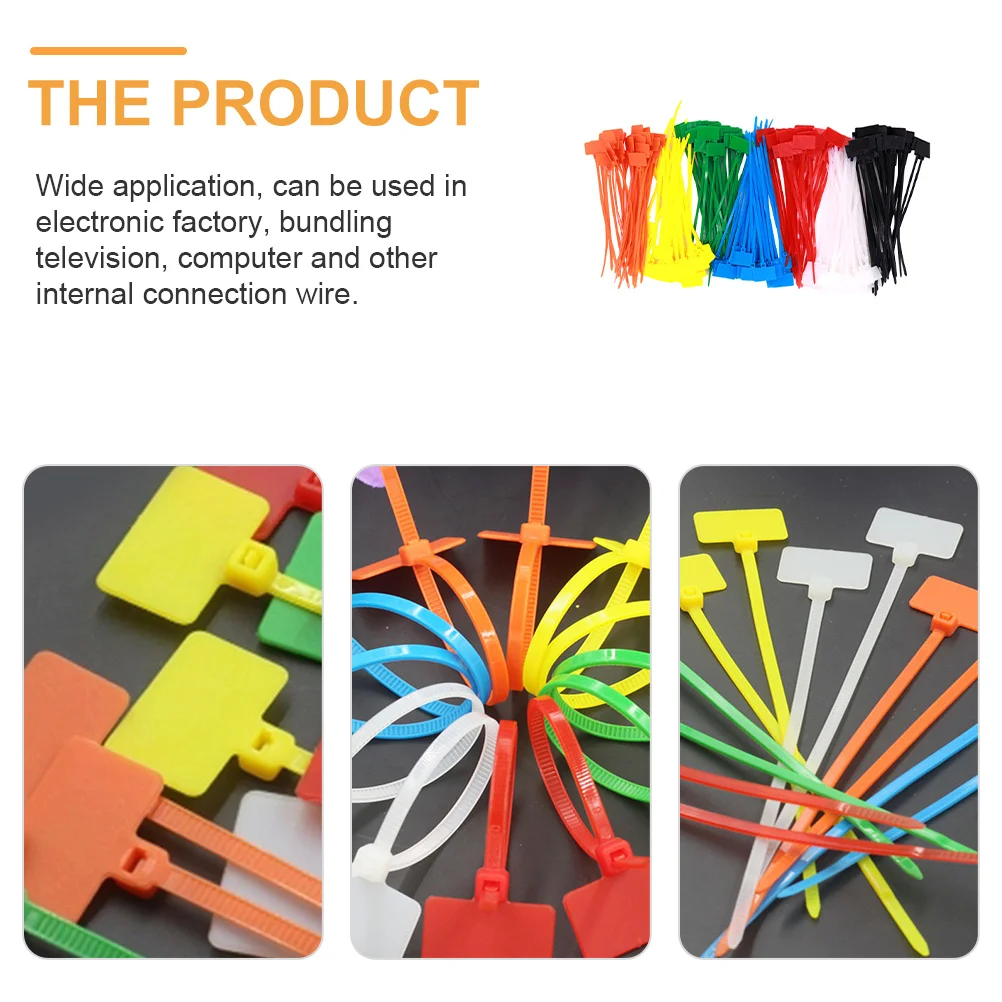 500pcs Cable Label Ties Nylon Fastening Cable Organizer Wire Cord Management Straps Label Mark Tags For Electronics Factory