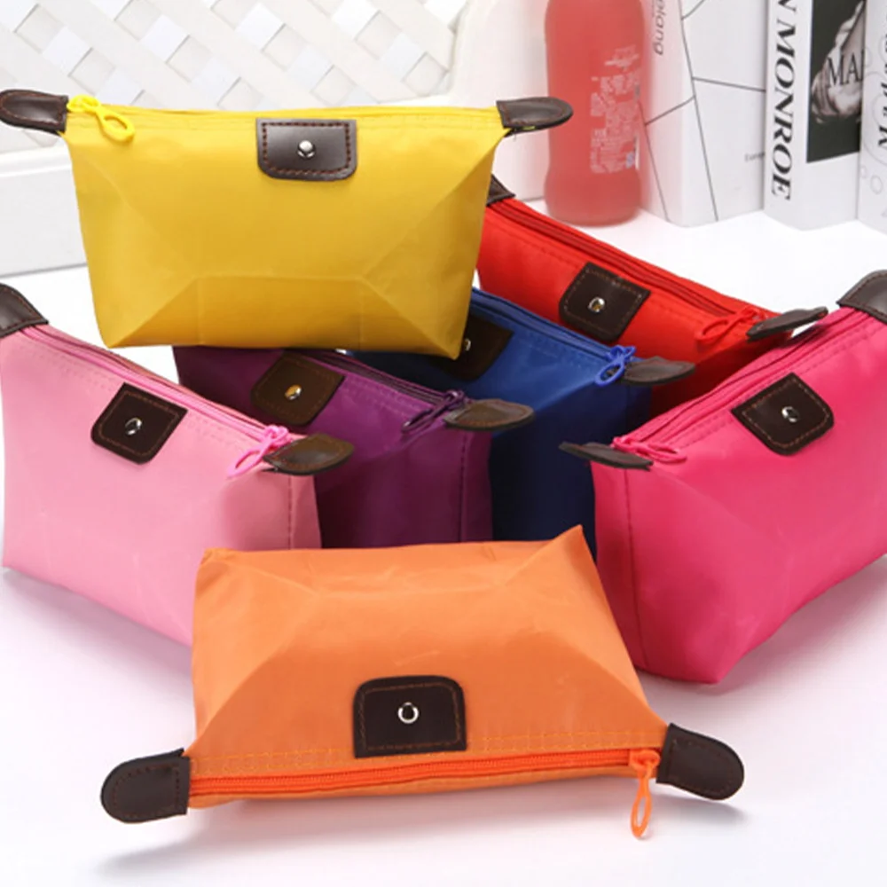 Reise Kosmetik Tasche Tragbare Bunte Wasserdicht Make-Up Lagerung Tasche Geldbörsen Frauen Zipper Make Up Organizer Mini Lagerung Kupplung