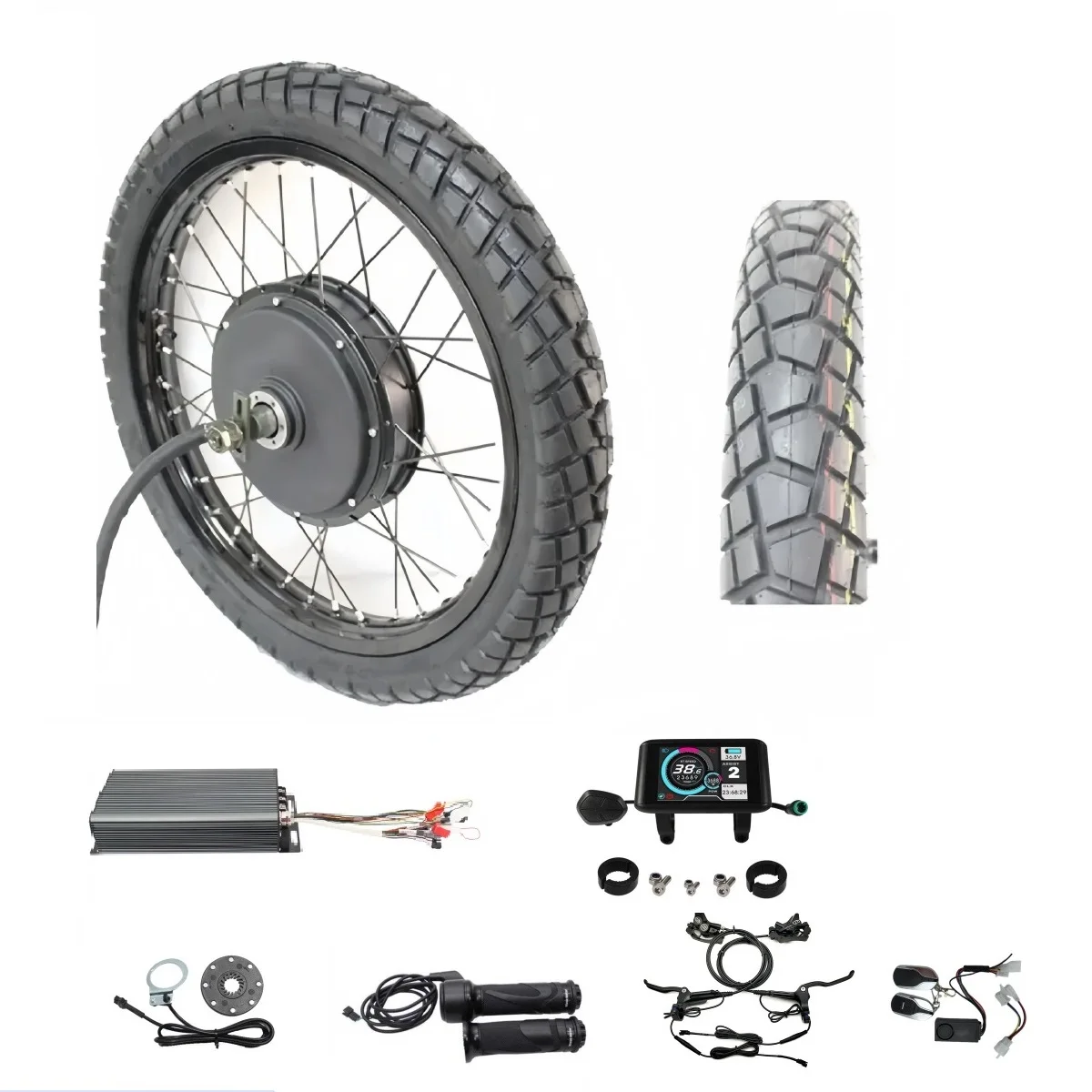 Ebike 48 فولت-72 فولت 3000-8000 واط 17 "18" 19 "21" دراجة نارية العجلات الخلفية تحويل عدة مع 3.5T /5T 155 مللي متر QS محور المحرك