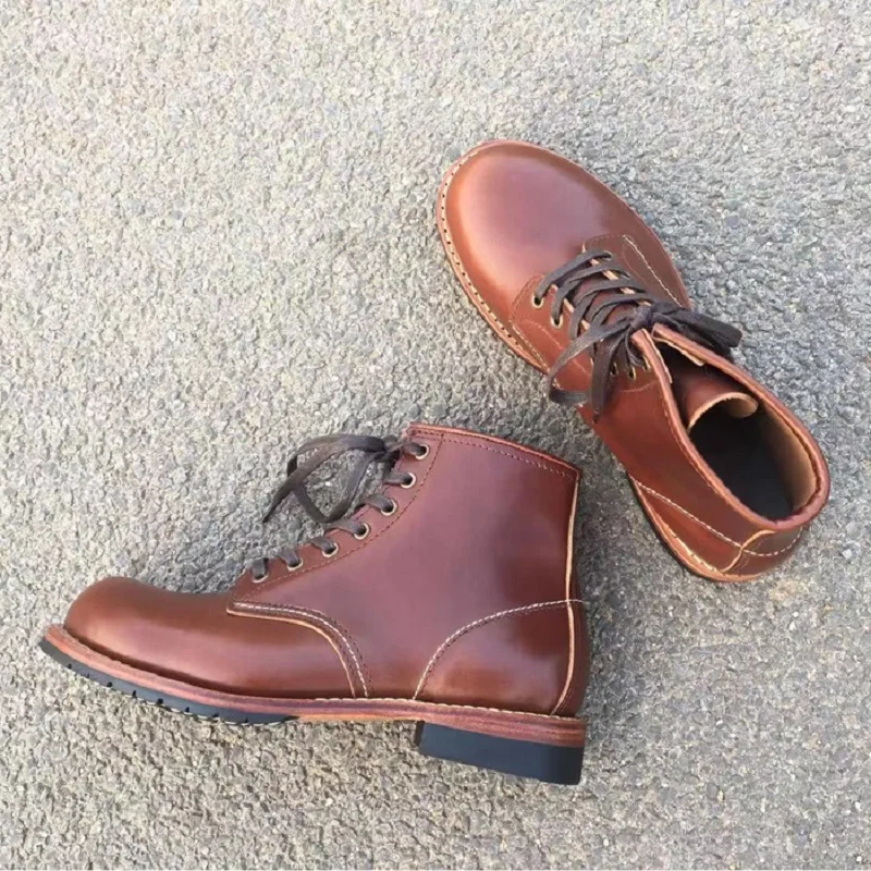 Super Quality Genuine Italian Cow Leather Handmade Durable Goodyear-Welted American Work Boots