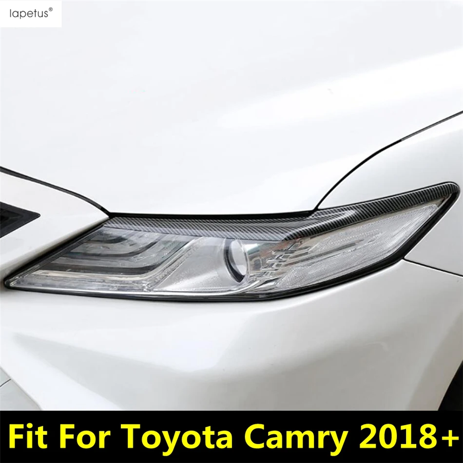 

Head Light Lamp Eyebrow Eyelid Strip Cover Trim For Toyota Camry 2018 - 2022 ABS Carbon Fiber / Black Accessories Exterior Kit