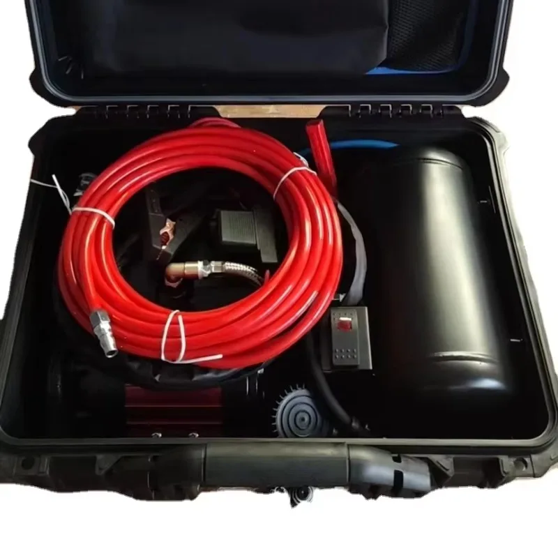 Multi-Purpose Tank Truck Compressor 12V  Red Double Cylinder Car Tyre Pressure Pump 150psi Off-Road Air Compressor