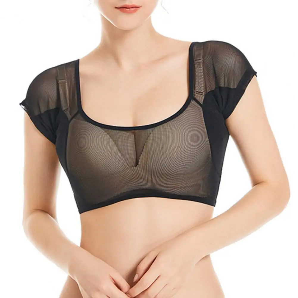 Women's Underarm Sweat Vest Transparent Armpit Sweat Proof Shirts Wrap Style Quick-drying Sweat-absorbing Vest For Women Ladies