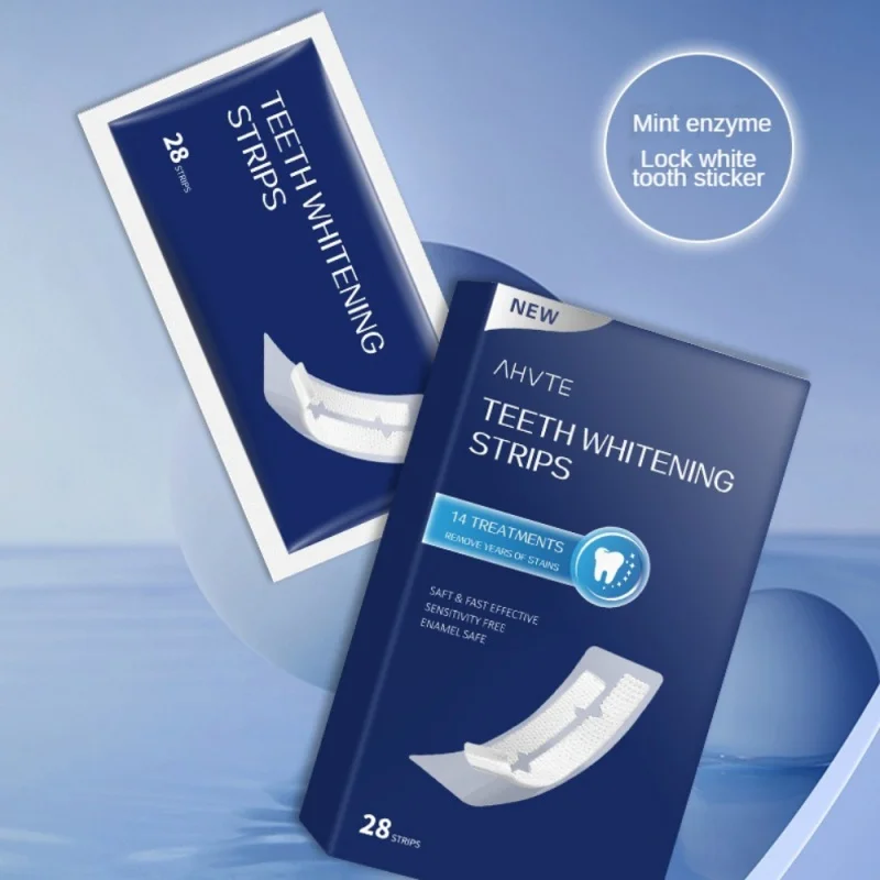 Menta abbagliante sbiancante strisce per denti adesivi per rimuovere giallo e macchie igiene igiene igiene orale confezione per la pulizia dentale da 14 paia