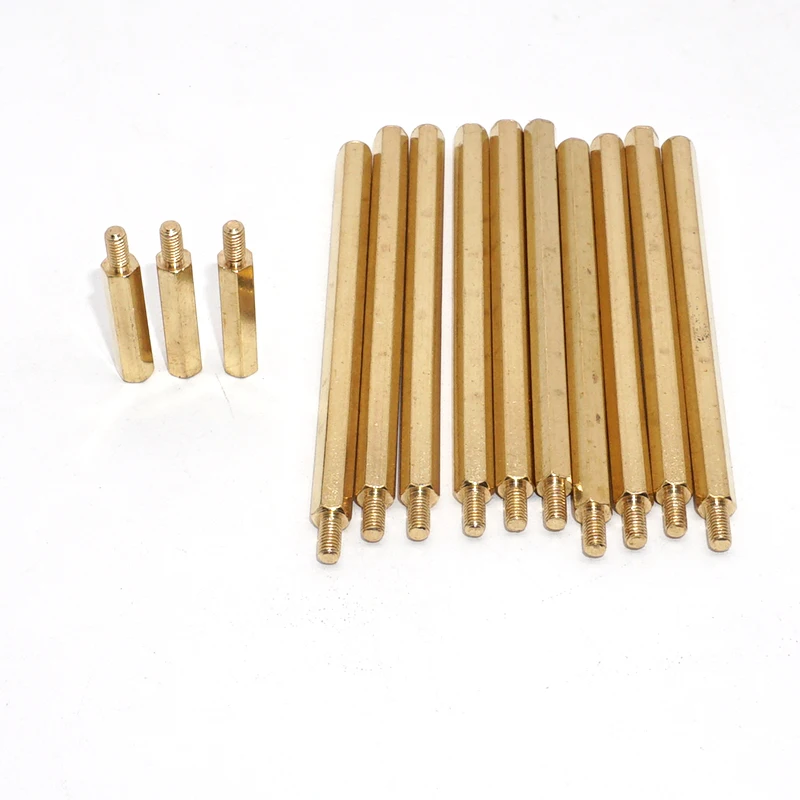 1000PCS  Male to Female Brass spacerM3*8/9/10/12/13/14/15+6mm  Long Hexagonal Brass PCB Standoffs Spacers