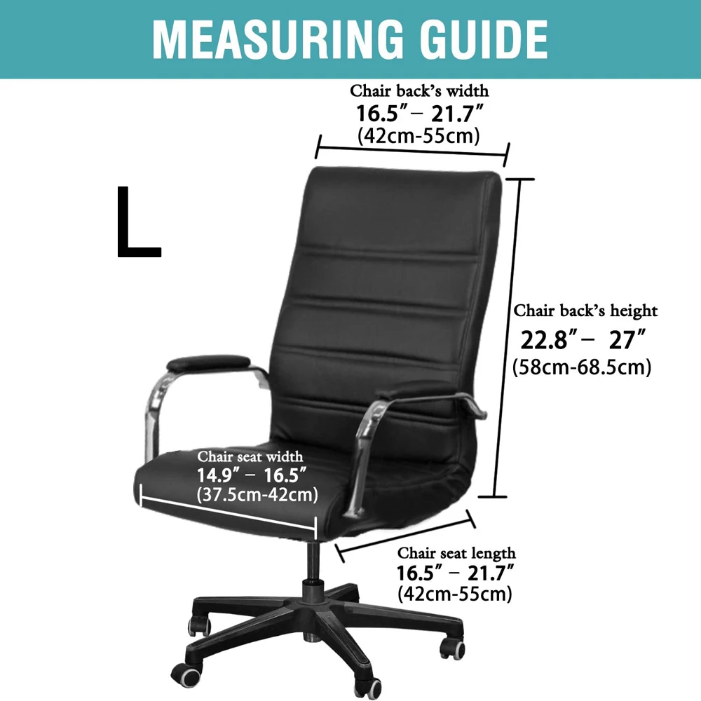 현대 스판덱스 더러움 방지 컴퓨터 의자 커버, 탄성 보스 사무실 의자 커버, 팔걸이 커버 2 개 포함, 쉽게 세탁 가능, 탈착식
