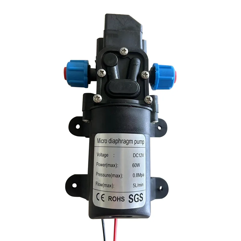 60W Automatic Flow Switch 3-5L/min DC 12V 5A Auto Diaphragm Water Pump Small Safe High Pressure Self  Priming Spray Pumps