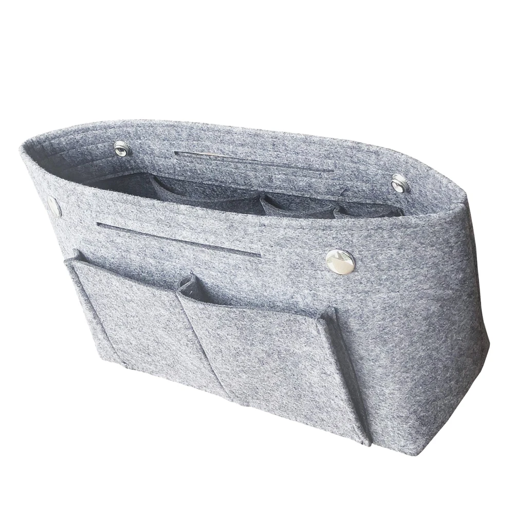 

1pc Felt Storage Bag For Handbags Large Capacity Cosmetics Organizer Insert Pouch Keys Cards Toiletries Storage Tote Bag