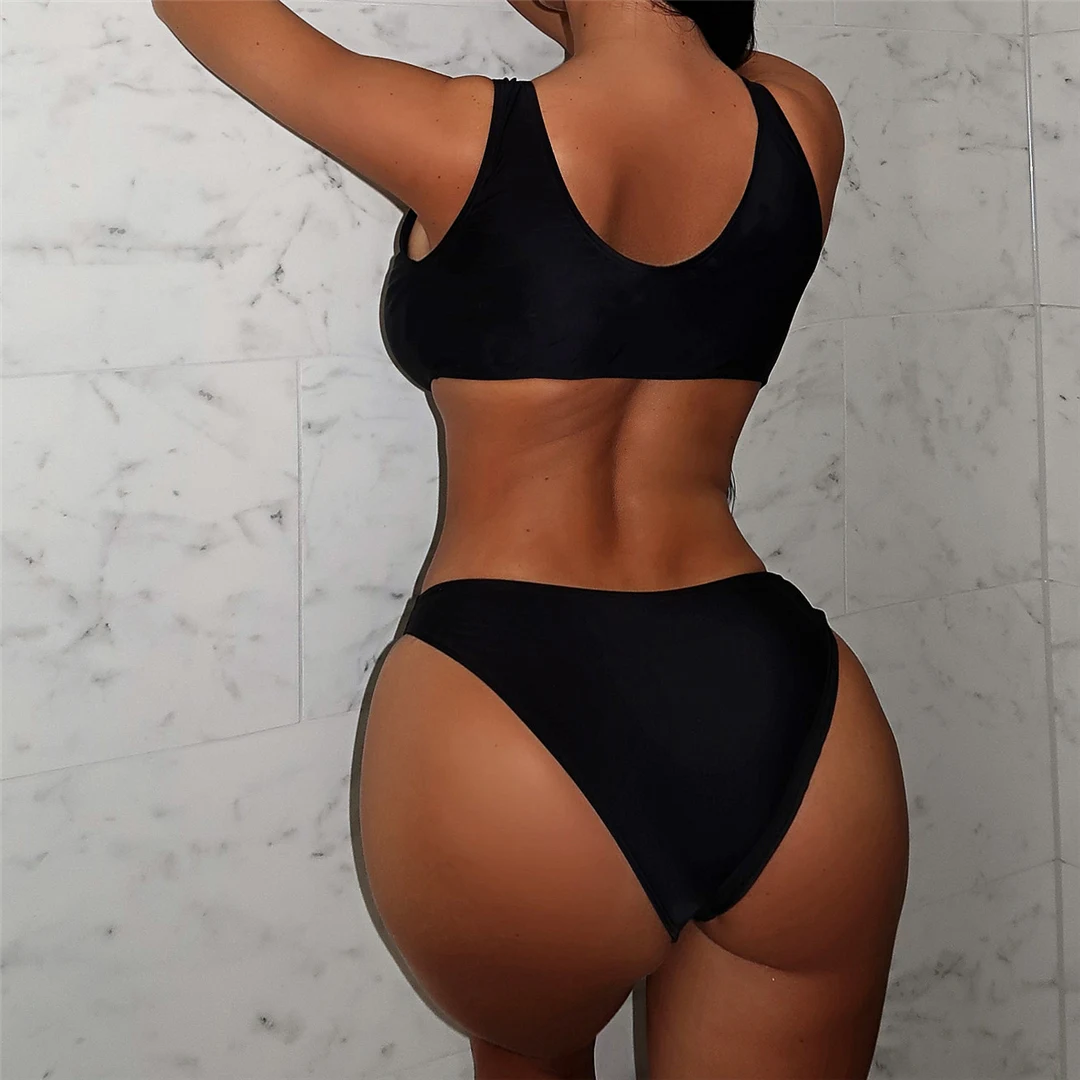 Neuer, sexy, asymmetrischer Monokini-Badeanzug mit Cut-Out-Details für Damen, einteiliger Badeanzug, hoch geschnittene Beine, gepolstert, Badebekleidung, Badeanzug, Modell V5049. – Detail 9