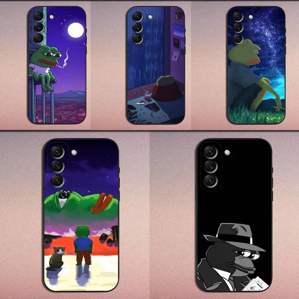 

Funny P-Pepe Frog Sad Phone Case For Samsung Galaxy A20,A21s,A22,A31,A32,A52,A53,A72,73,A80 Soft Black Cover
