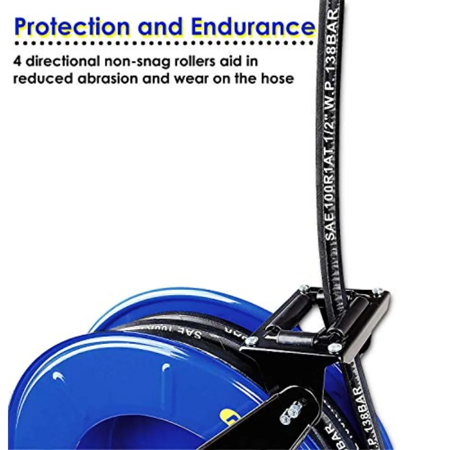 Selang Oli Gulung Otomatis 1/2 Inci x 50 Kaki Panjang Premium Komersial SAE 100R1AT dengan Tekanan Maksimum 2320 Psi Konstruksi Baja