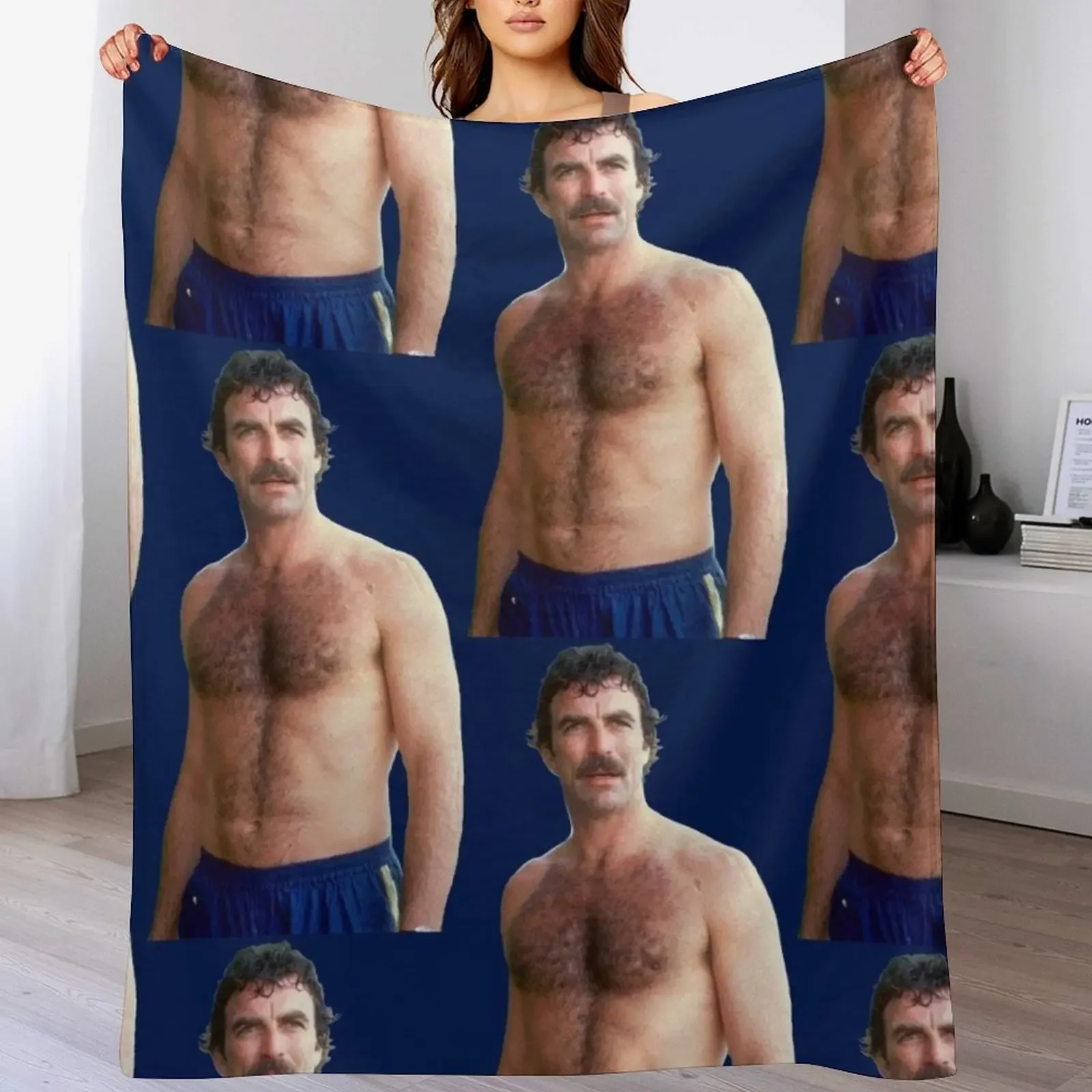 

Tom Selleck Throw Blanket Warm Comfortable Blanket for Office Napping