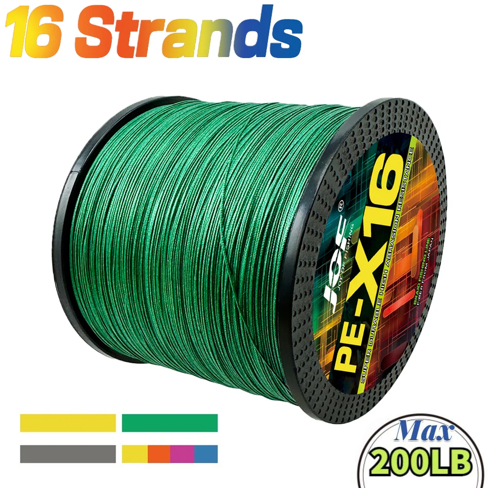 JOF 16 Strands PE Fishing Line 500/1000M Super Strong 25 40 80 100 125 140 161 200LBS X-wire Core Multifilament Fishing Wire