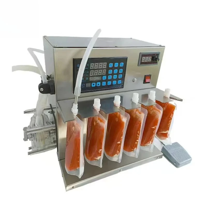 GFK280-4Nozzle Cheap Small Bottle Water Essential Oil Glass Vial Juice Filler 160 Electric CNC Liquid Filling Machine