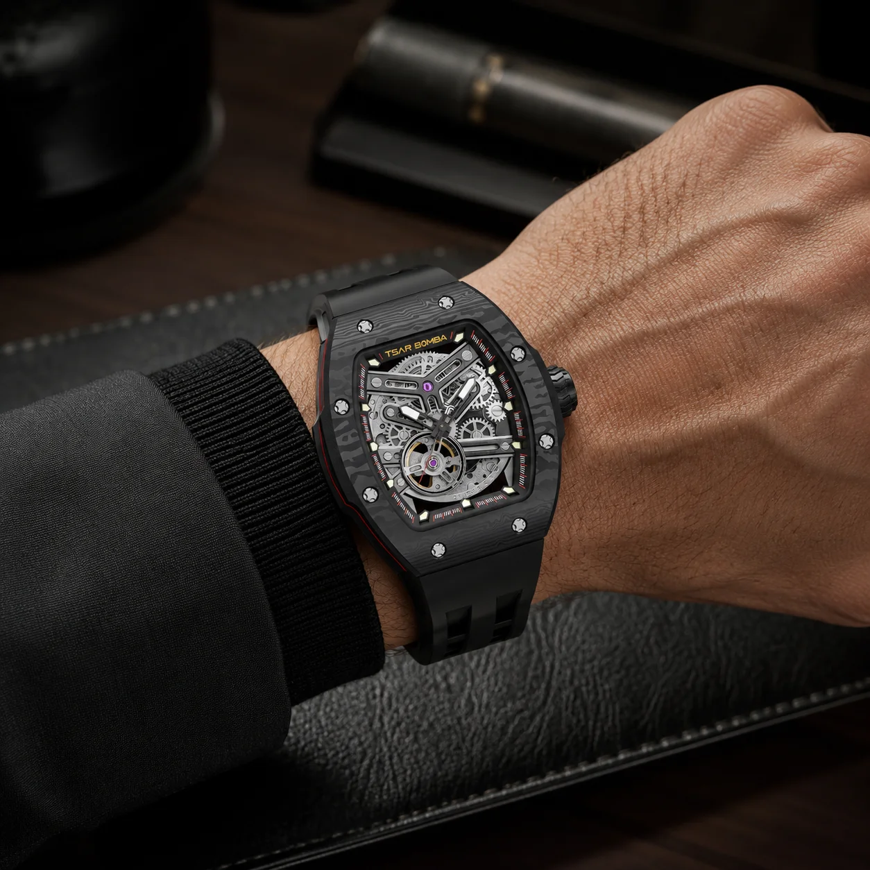 TSAR BOMBA TB8218 Modular Watch Case, Quick-Release Component, 316L Steel, Sapphire Crystal, 10ATM, Miyota Movement