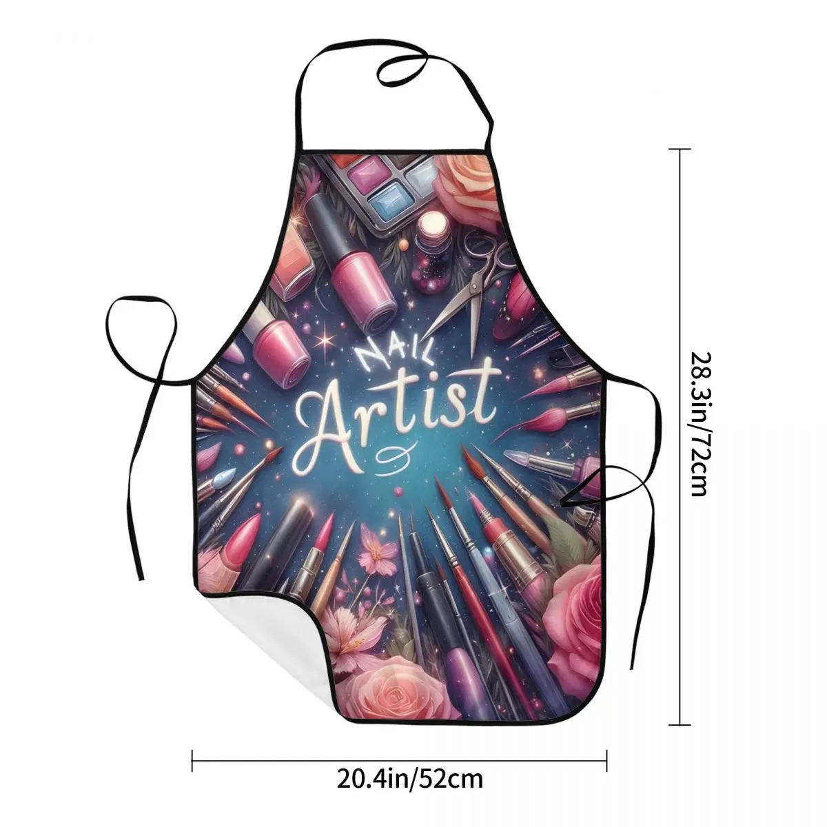 Custom Nails Polish Nail Artist Apron for Women Men Unisex Bib Manicures Artist Kitchen Cooking Tablier Cuisine Chef Painting