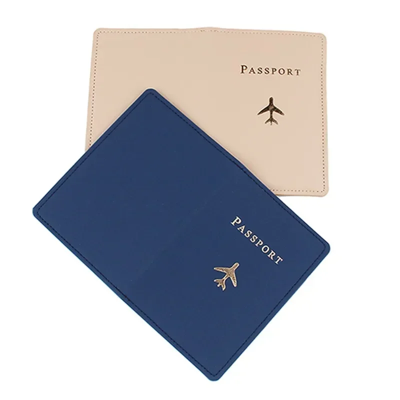 1PCS PU Leather Plane Passport Cover Case Card Holder Fashion Wallet Lightweight Travel Accessories for Flight for Women or Men