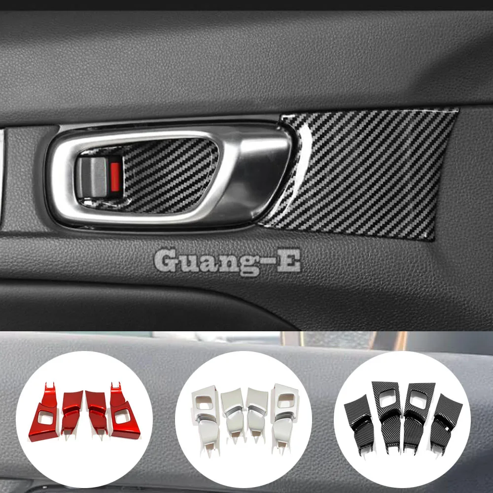 

For Honda Civic 11th Gen 2022 2023 2024 ABS Plastic Car Armrest Door Handle Bowl Cover Trim Decoration Handrail Accessories 4Pcs