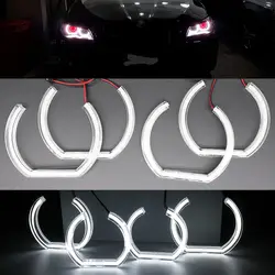 White CRYSTAL DTM Style LED Angel Eye Halo Rings DRL Kit For 06-11 BMW E90 E92