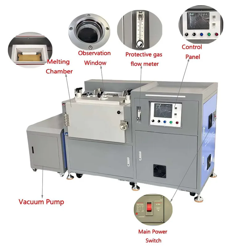 Barra de sier de ouro de metal a vácuo 1KG 2KG 4KG fazendo lingote de lingotes de fundição Hine