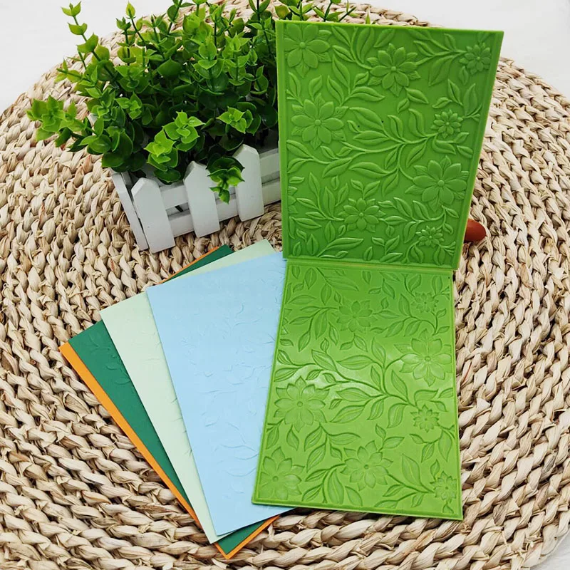 2022 New 3d Embossed Leaf Flower Embossing Board Is Used For Diy Embossing Process To Make Pattern Background Greeting Card Scra