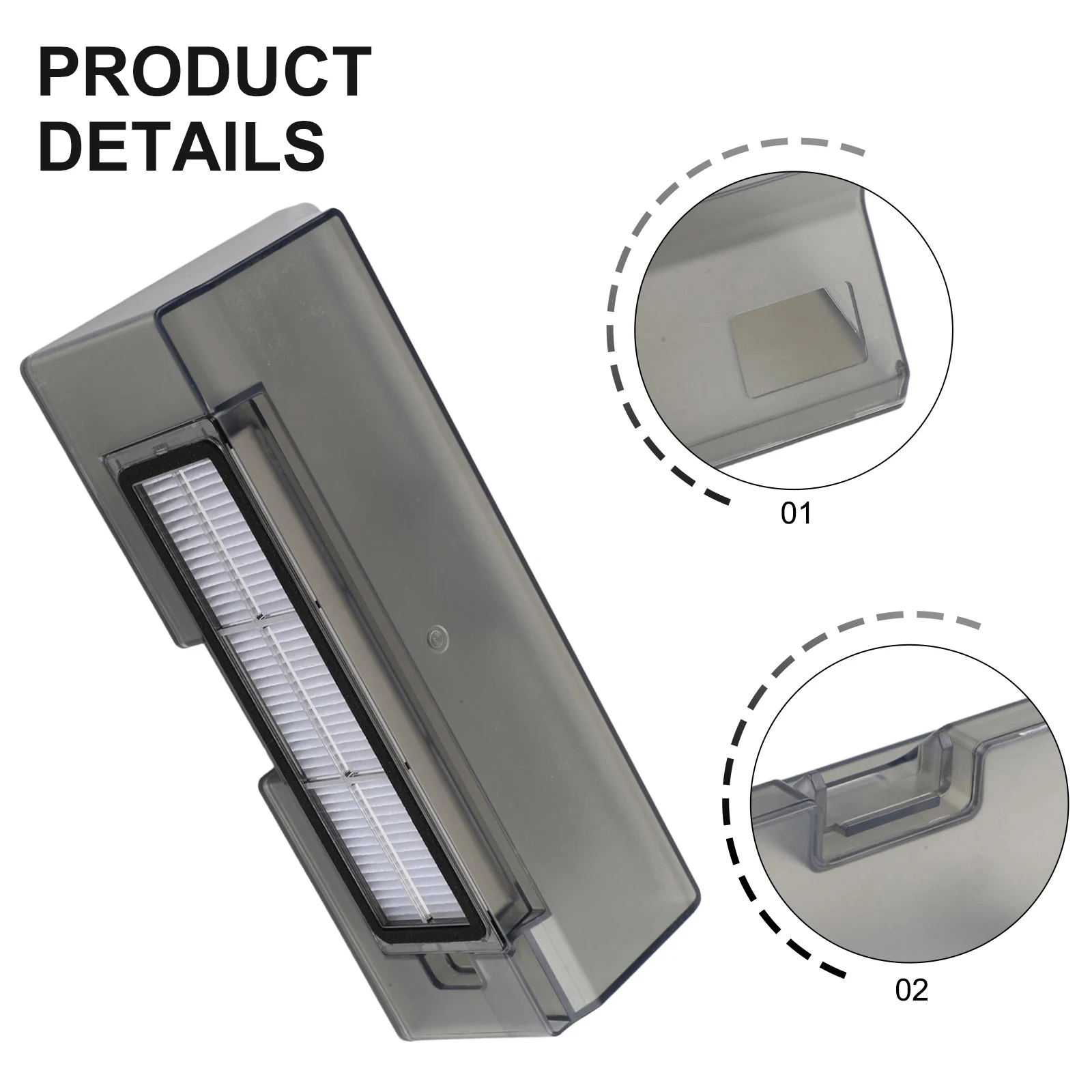 Dust Box With Filter Replacement Accessories For Dreame D20 Pro Plus Robot Vacuum Cleaner Spare Parts Dust Container