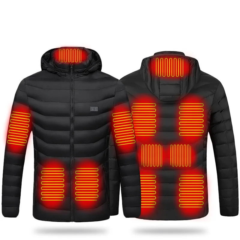 Electric Heated Jacket with Intelligent USB Charging, Lightweight Cotton Coat, Cold-Resistant Winter Jacket, 19-Zone