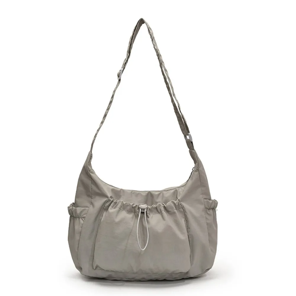 

Casual Korean Style Nylon Shoulder Bag Handbag Lightweight Crossbody Bag Tote Bag Pleated Drawstring Bag Women