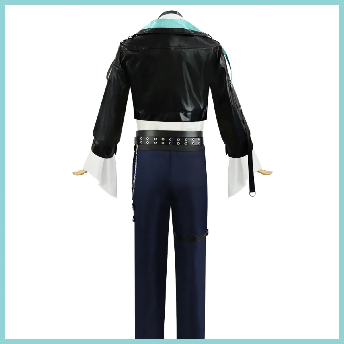 الظاهري YouTuber Aza تأثيري حلي VTuber الأسود بولي Coat معطف موحد مجموعة كاملة شعر مستعار الكبار رجل امرأة كرنفال هالوين البدلة