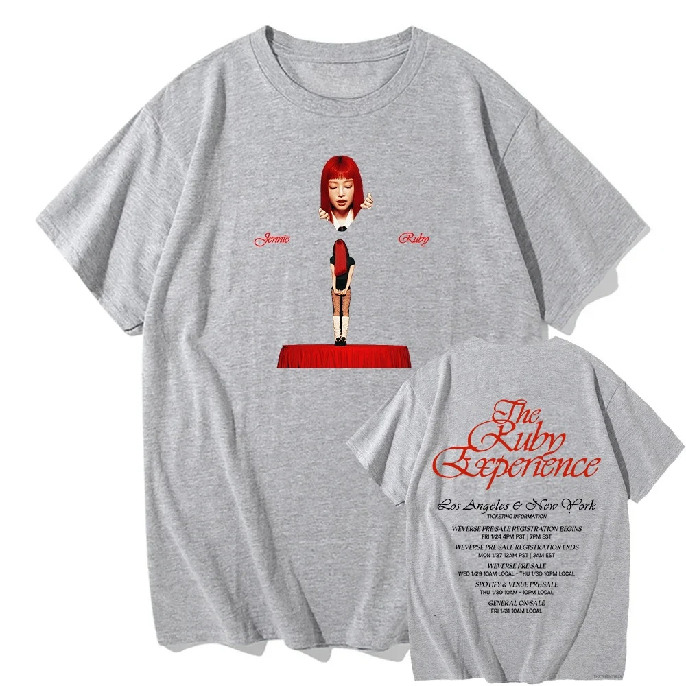 JENNIE Ruby 2025 Nieuwe Album T-shirt Mannen/vrouwen Harajuku Vintage Grafische T-shirt Klassieke Unisex Hoge Kwaliteit Tee shirts Zomer