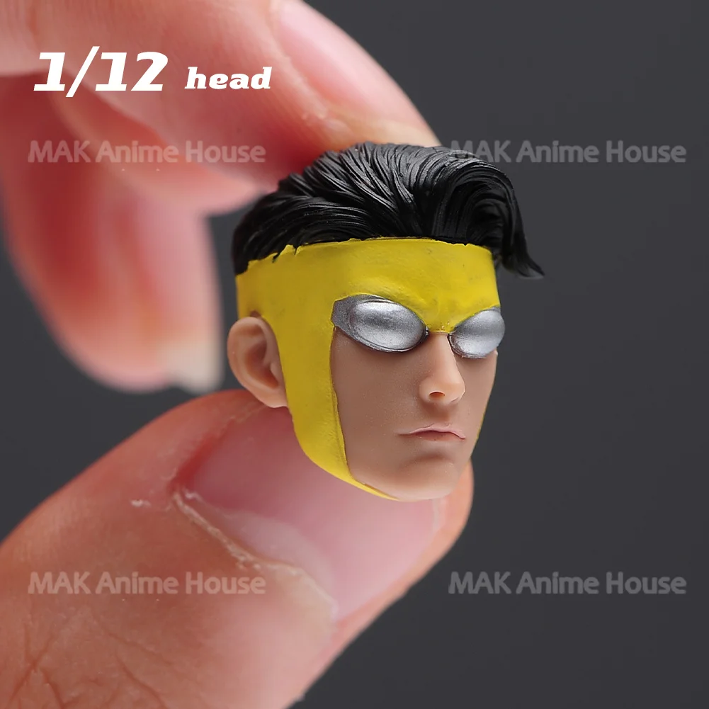 1/12 1/6 Scale Painted Invincible Anime Hero Characters Boy Head Model For 12\'\' 6\'\' Female Soldier Action Figure Body Dolls