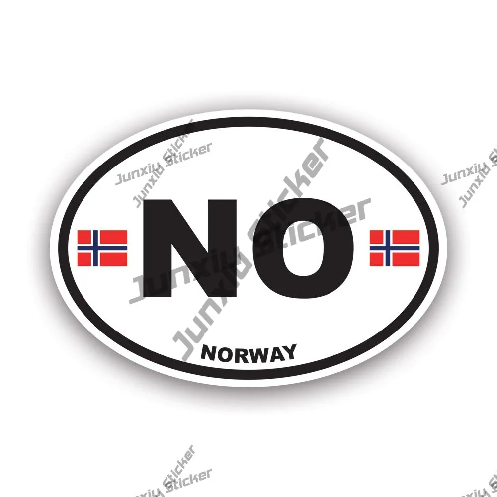 

Norway Oval Country Code No Flag Uv Protected Sticker Norwegian Cover Scratches Decoration Decal Motorsport Racing Decoration Pv