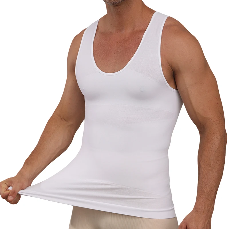 

Men Slimming Undershirt Shapewear Body Shaper Tummy Control Belly Compression Tank Tops Waist Trainer Shirts Gynecomastia Vest