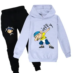 2026 Fall Cartoon Jeffy Puppet Clothes Baby Boys Clothing Sets Children Halloween Outfits Teenager Girls Hoodies+Pants 2pcs Suit