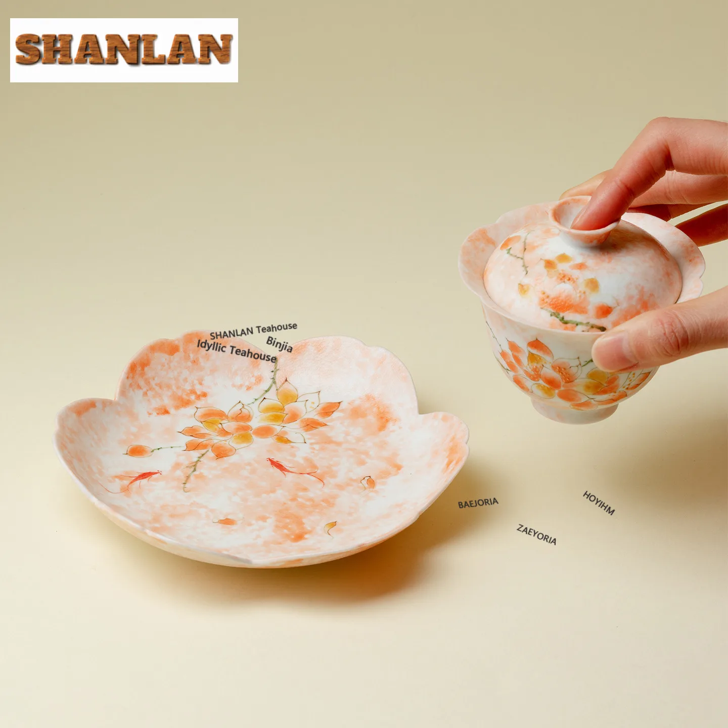 Pastels Pink Magnolia Pot Bearing Holder Teaware Anti-scald Mat Dry Brew Table Tea Tray Coasters Green Tea Chinese Tea Set Gift