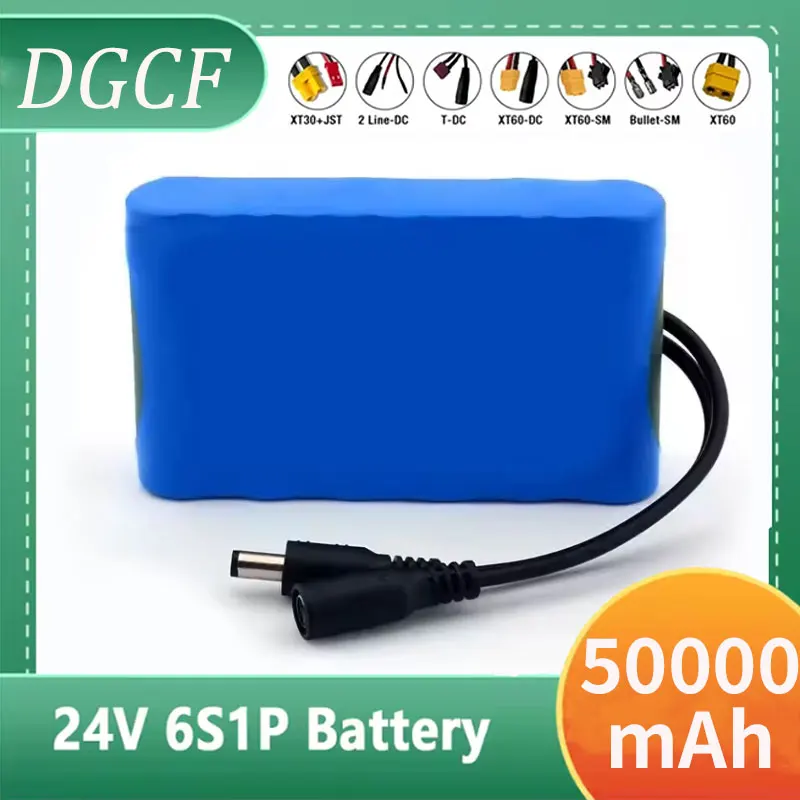 

New 6S1P Portable New high-capacity 24V 18650 rechargeable battery lithium-ion DC25.2V 5000mAh monitor camera toy car+charger