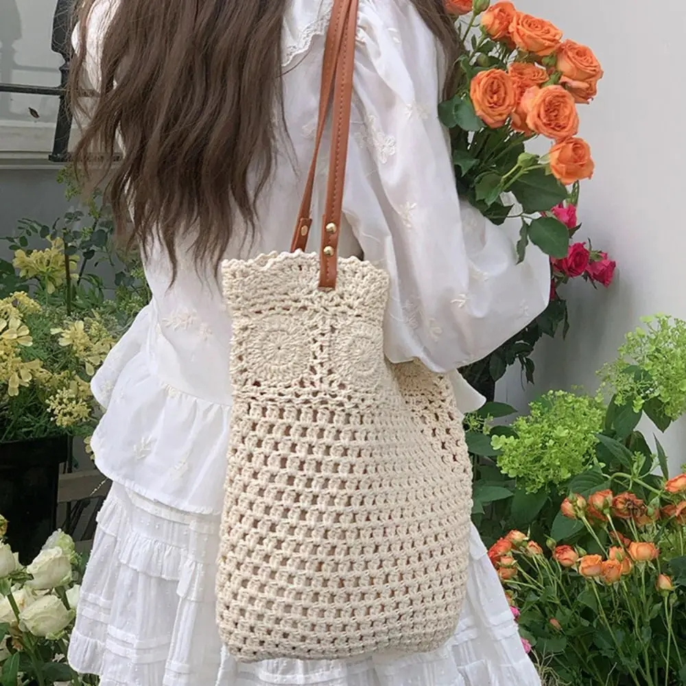

Shoulder Bag Hollowed Out Knitted Bag Bohemian Storage Bag Crochet Tote Bag Large Capacity Handbag Beach Starw Bag Travel
