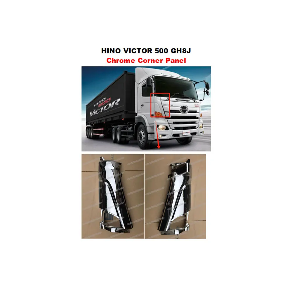 FDONG Chrome or Painted Corner Panel Right/Left Hand Drive for HINO VICTOR 500 GH8J