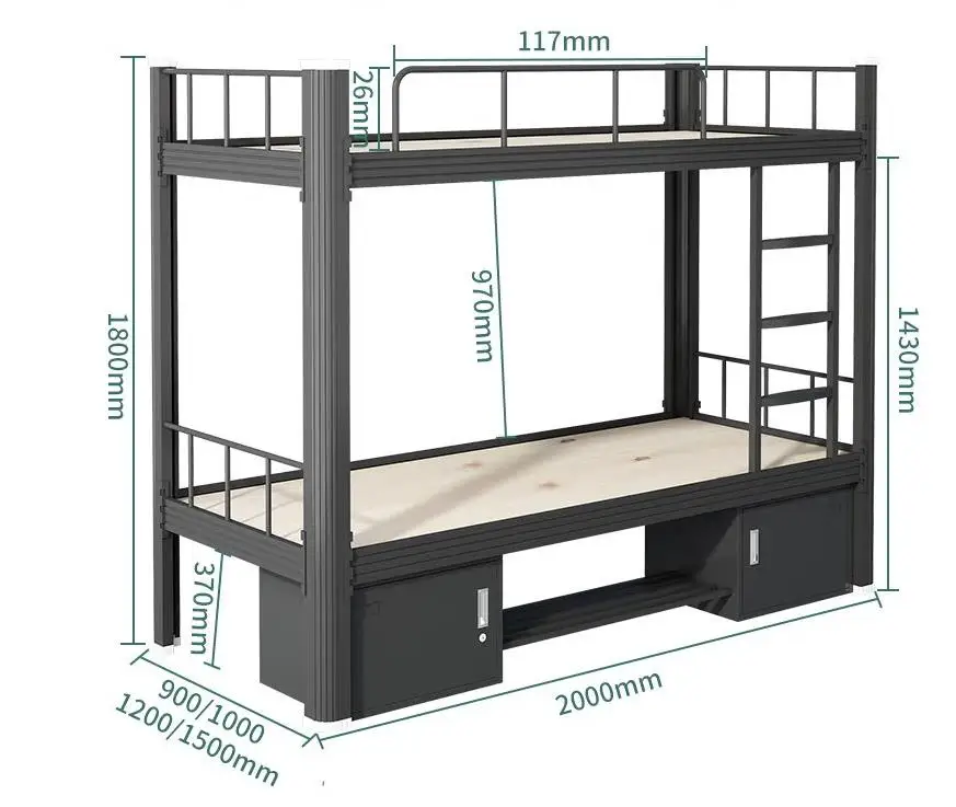 School Dormitory Metal Manufacturing Bunk Beds Staff Dormitory Double High and Low Beds Workers Construction Site Iron Frame