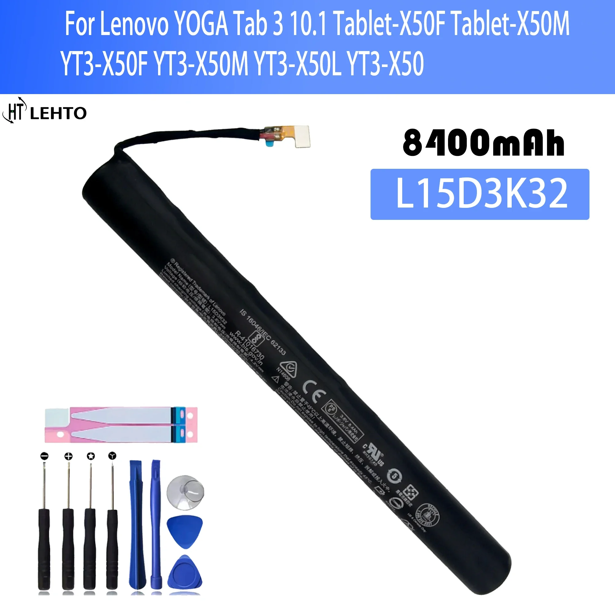 Оригинальный аккумулятор L15D3K32 для Lenovo YOGA Tab 3 10,1 Tablet-X50F Tablet-X50M YT3-X50F YT3-X50M YT3-X50L YT3-X50 Батареи