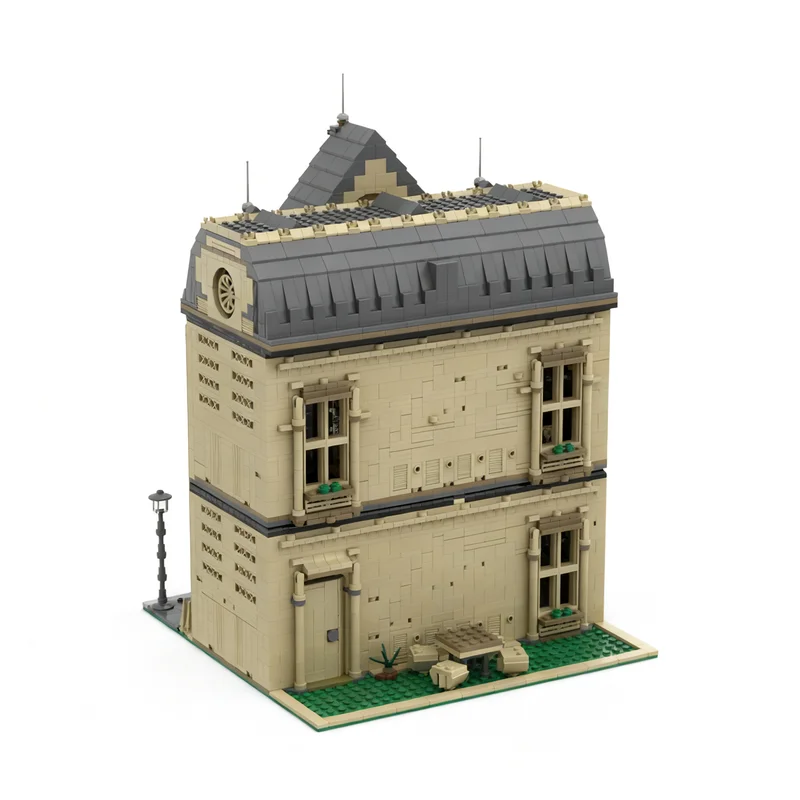 3987PCS MOC Street View Consulate Model Building Block Architecture DIY Assembly Display Home Decor Gift Collectible Building
