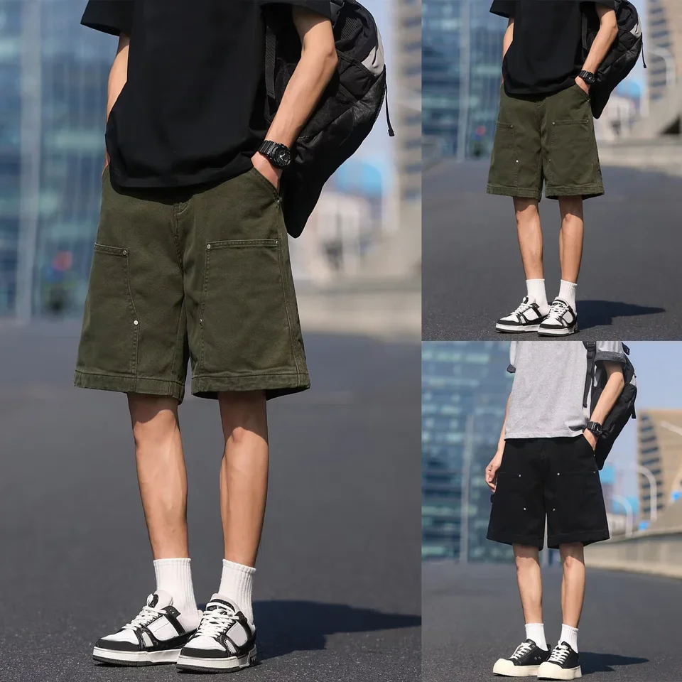 2026 Men'S Fashion Comfortable Sexy Swimsuit Retro Metal Studded Shorts For Men Workwear Casual Shorts Bermudas Masculina