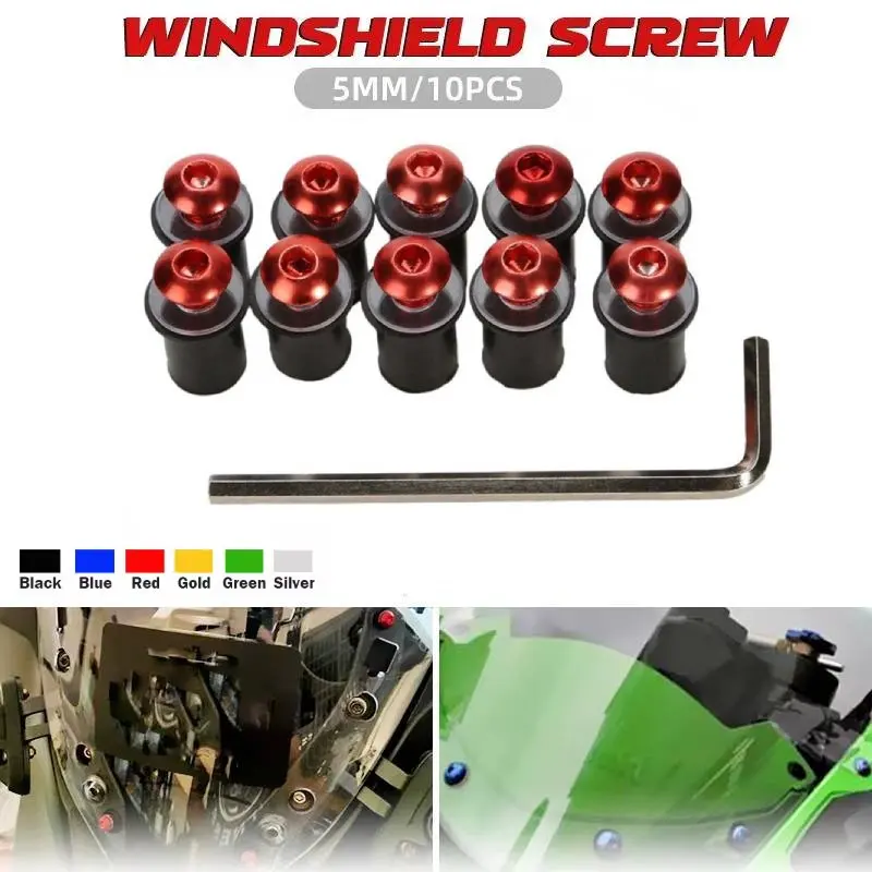 For DUCATI 899 959 1199 1299 Panigale Scrambler 400 800 1000 Steetfighter M5 5mm 10PCS Motorcycle Windscreen Windshield Bolts