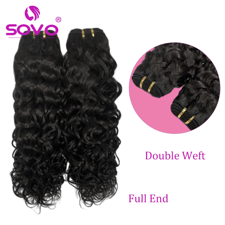 Water Wave Bundles Human Hair Weft 12-26 Inch Virgin Human Hair Extensions 100g/pack  Double Weft  Salon Quality  Natural  Color