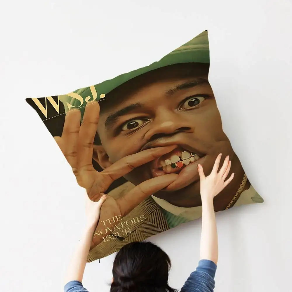 مغني الراب T-Tyler الخالق Chromakopia غطاء الوسادة البوليستر وسائد أريكة وسائد رمي الزخرفية ديكور المنزل غطاء وسادة