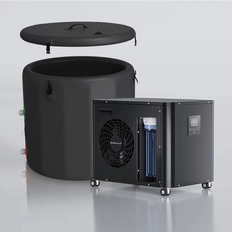 

1hp ICEGALAX Cold Water Plunge Recovery Bathtub Inflatable Ice Bath Cooler Water Cooled Chiller with Ozone Filter